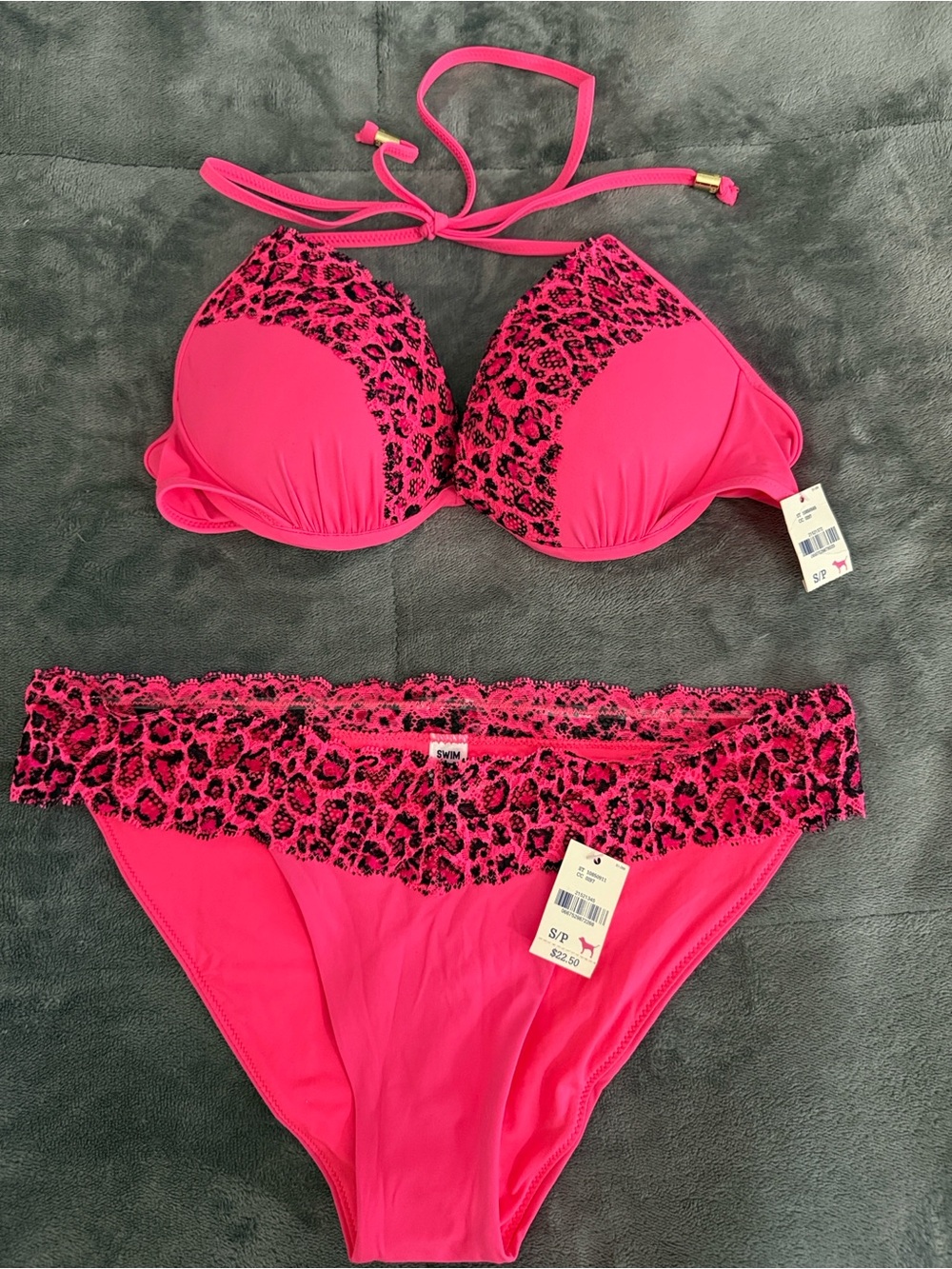 Victoria’s Secret Pink Leopard Trim Bikini Set